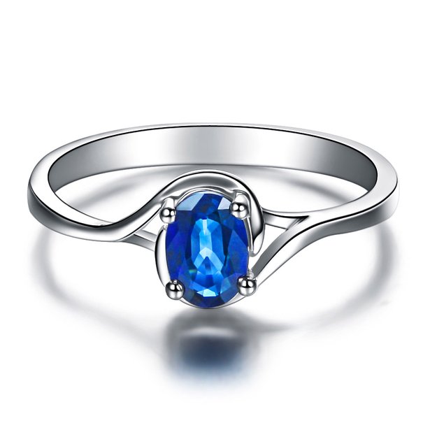 Baque en argent avec pierre bleu